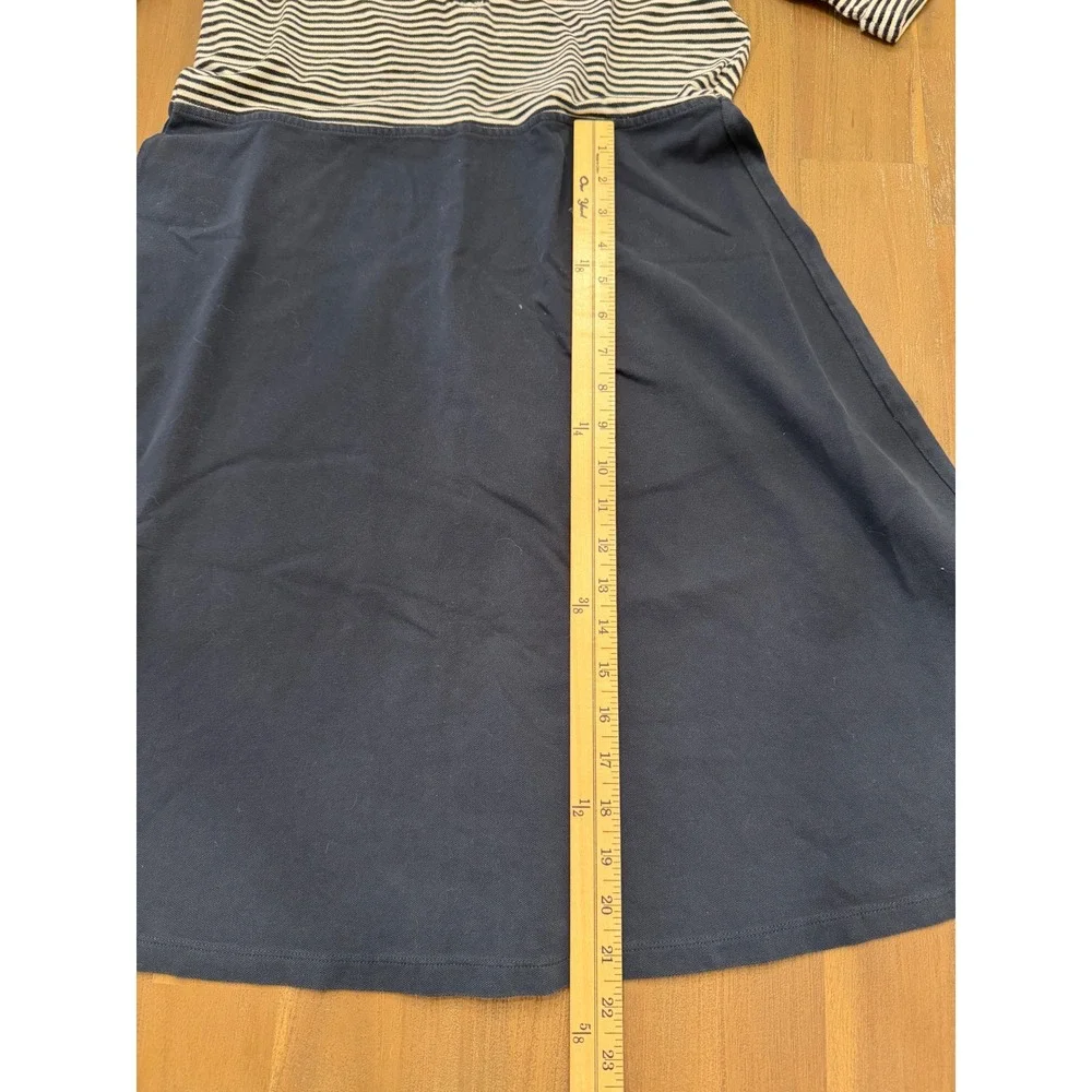 Lands End Womens Navy White Striped Polo Dress Short Sleeve Nautical Preppy - Picture 4 of 6